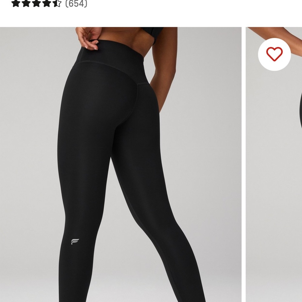Fabletics High-Rise Black Leggings with Subtle Logo